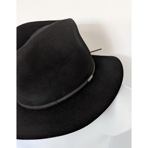 Brixton Black Wesley Fedora Hat Women's Size Medium - Picture 6 of 11